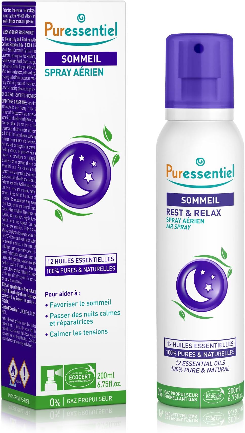 Rest & Relax Air Spray 200ml - Create a Relaxing Space Ready for a Rejuvenating Sleep - 100% Natural - 12 Essential Oils Including Lavender & Chamomile