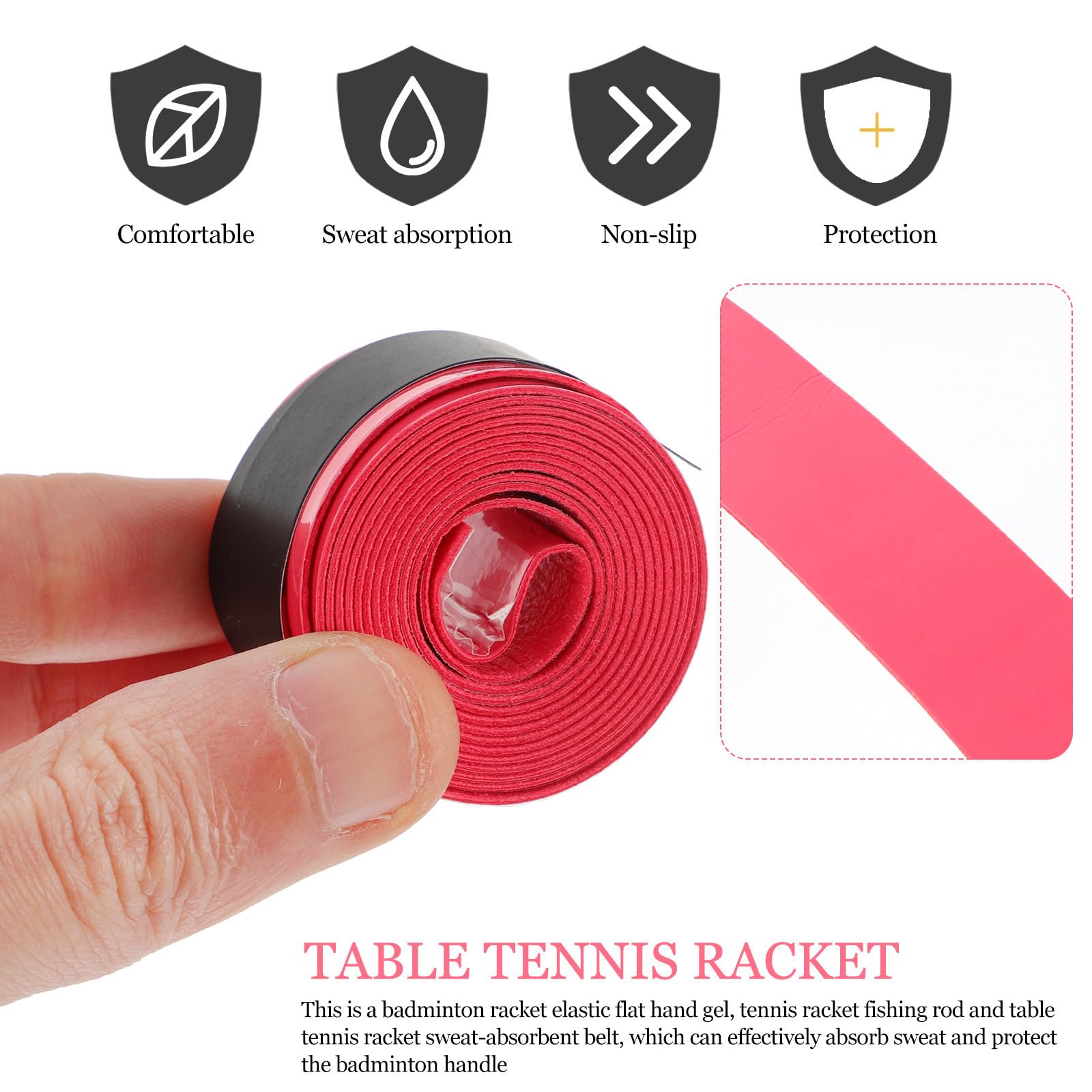60 Pezzi Grip Racchetta Tennis Rosso Pu Antiscivolo