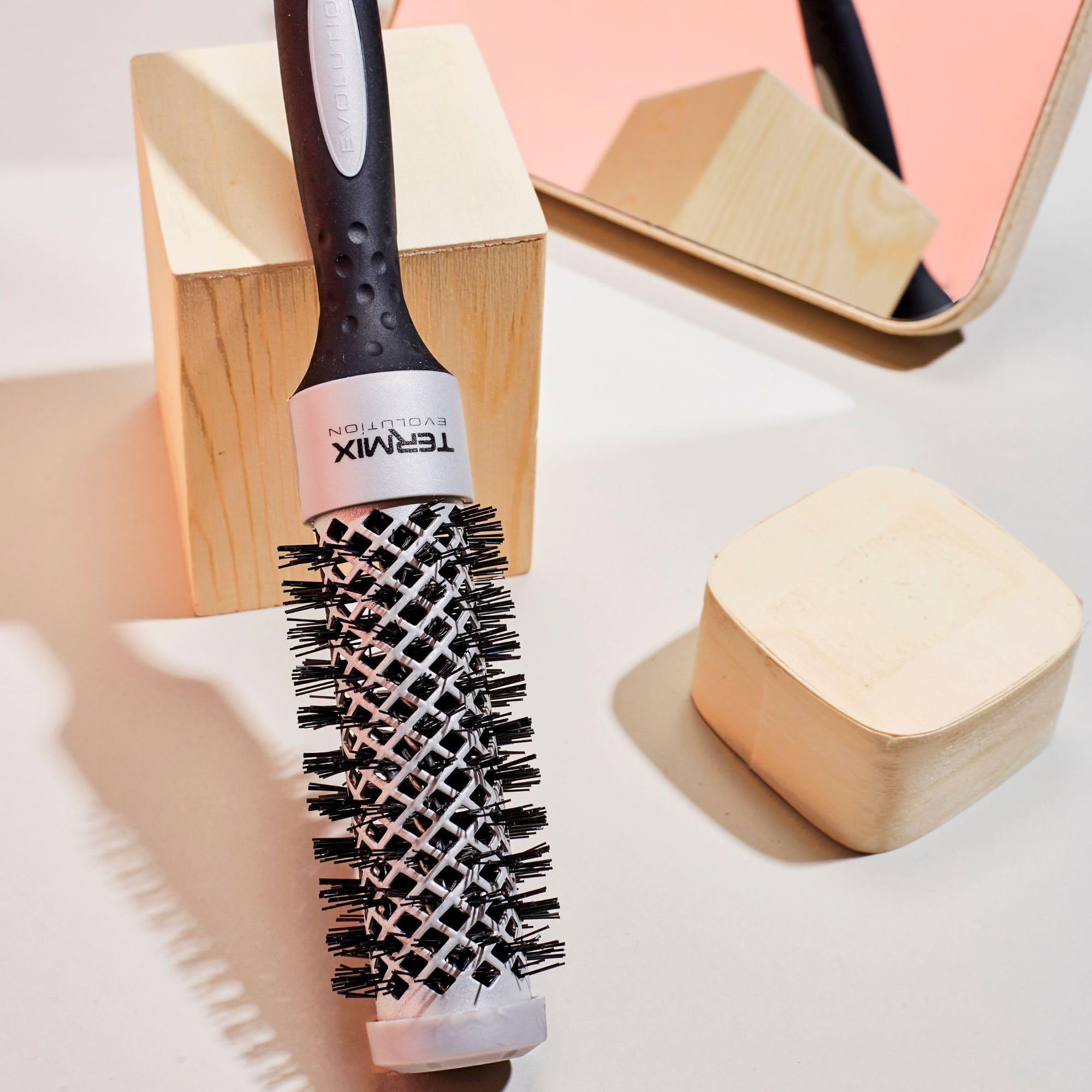Termix Evolution Basic, Spazzola Termica Rotonda Con Fibre Appositamente Studiate Per Capelli de Medio Spessore. Disponibile In 8 Diametri E In Formato Pack, Nero, Pack 5 Diametri