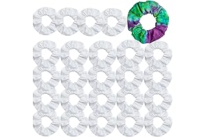 25 Pack White Scrunchies Tie-Dye Party Kit