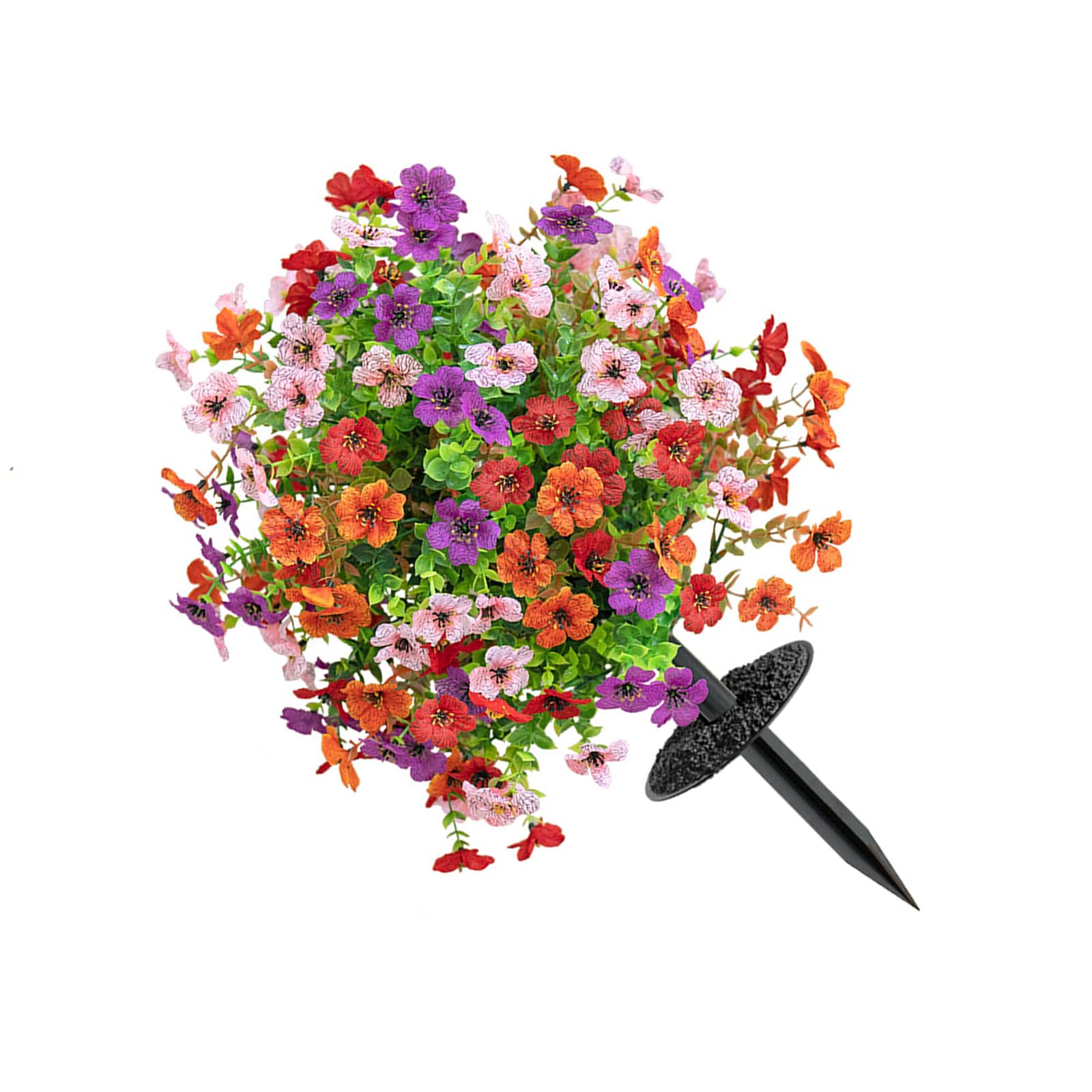 ZBIianxer Faux Silk Violets Eucalyptuses Bouquets in Ground Insert for Courtyards Balconies Living Room Beautifications Homes Garden Gathering Decoration
