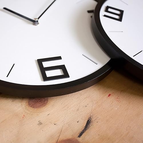 Miniatura 3 de Stephanie Imports Reloj de pared moderno minimalista clásico negro sobre blanco