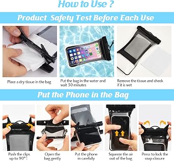 Universal Waterproof Phone Pouch Floating, Large Fully Protection Cellphone Dry Bag IPX8 Waterproof Case Compatible with iPhone 13 12 11 Pro Max XS XR X SE Samsung Galaxy S21 S20 S10 up to 7.0-2 Pack