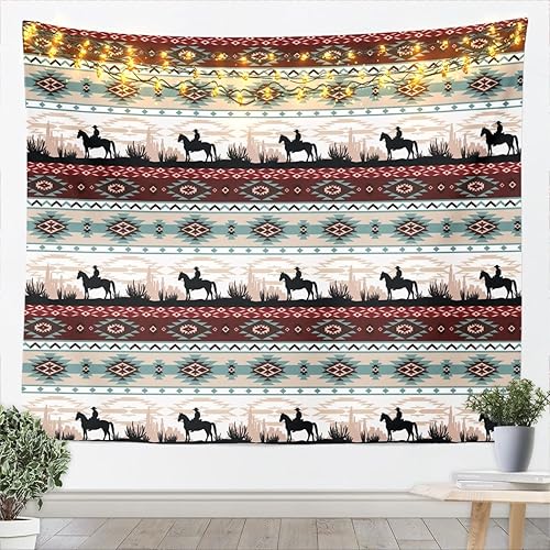 Regalos de vaqueros para mujer, tapices bohemios occidentales medianos de 59 x 59 pulgadas, diseño étnico, tribal, flecha, azteca, para colgar en la