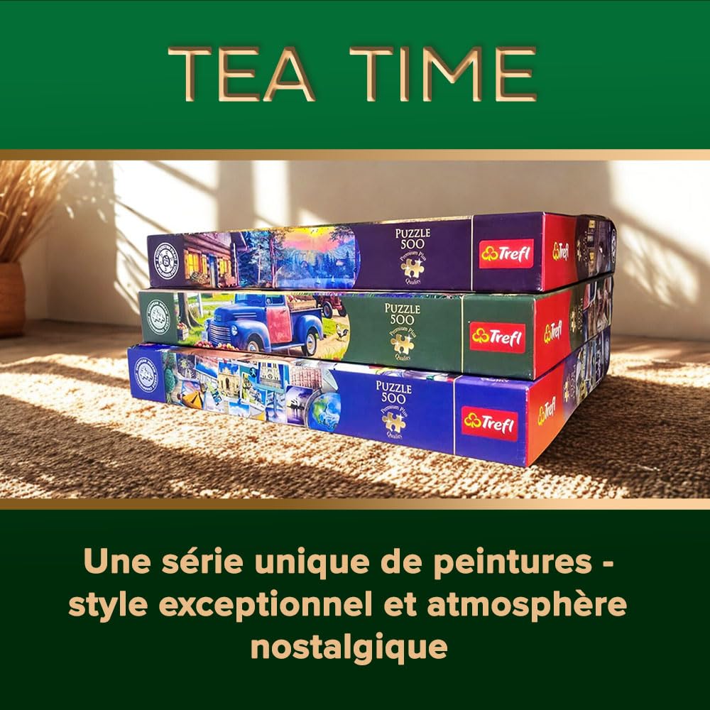 Trefl Premium Plus Quality - Puzzle Tea Time: Husbil - Camper Van - 500 stukjes, serie geschilderde nostalgische afbeeldingen, perfect passende stukjes, voor volwassenen en kinderen vanaf 10 jaar Trefl Premium Plus Quality - Puzzle Tea Time: Husbil - Camper Van - 500 stukjes, serie geschilderde nostalgische afbeeldingen, perfect passende stukjes, voor volwassenen en kinderen vanaf 10 jaar
