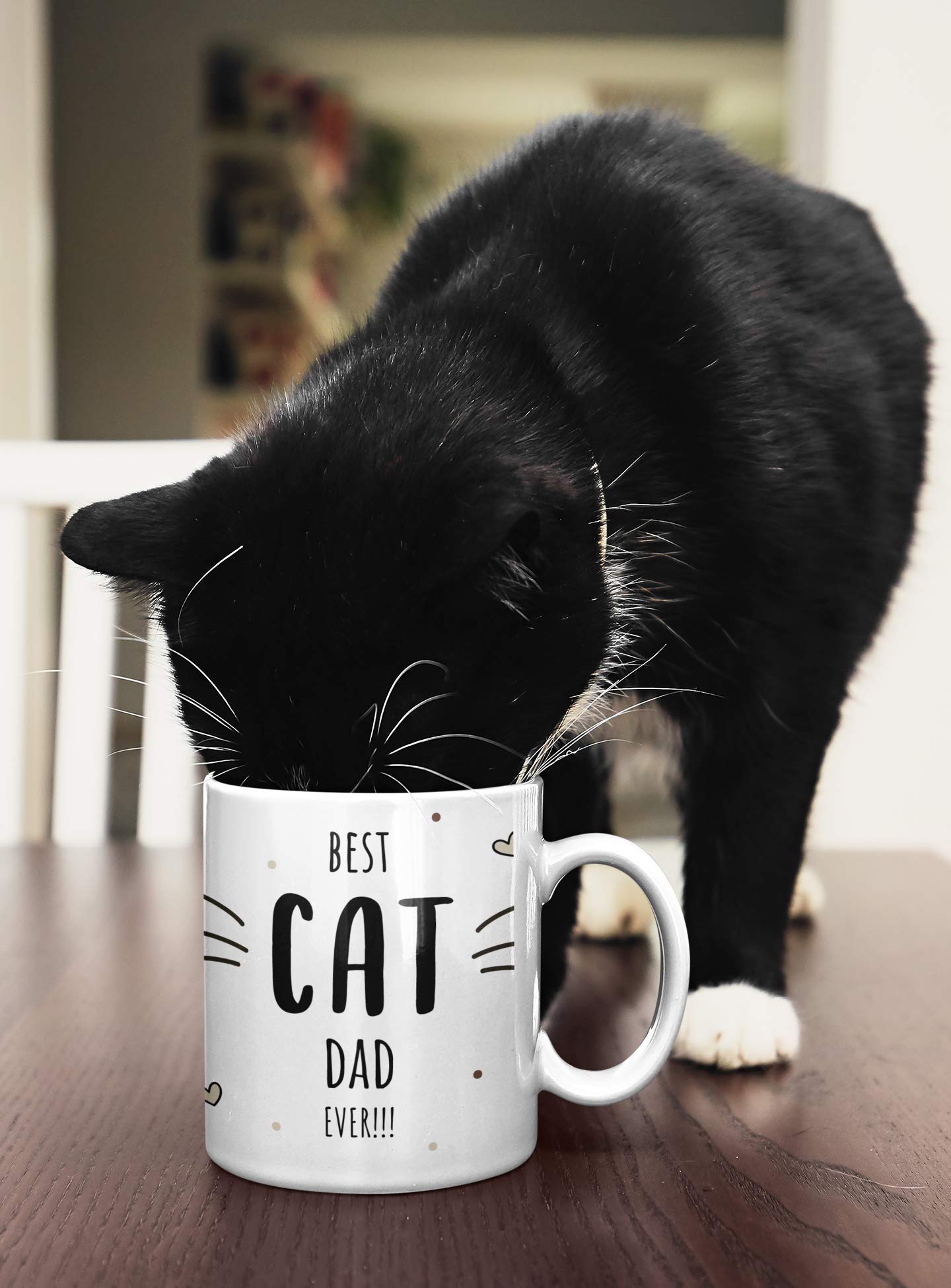 Personalisiertes Katzen-Mama/Papa Kaffeetasse – 330 Ml Keramik – Mit Name Und Design "Best Cat Mom/Dad" – Spülmaschinengeeignet, Made In Germany