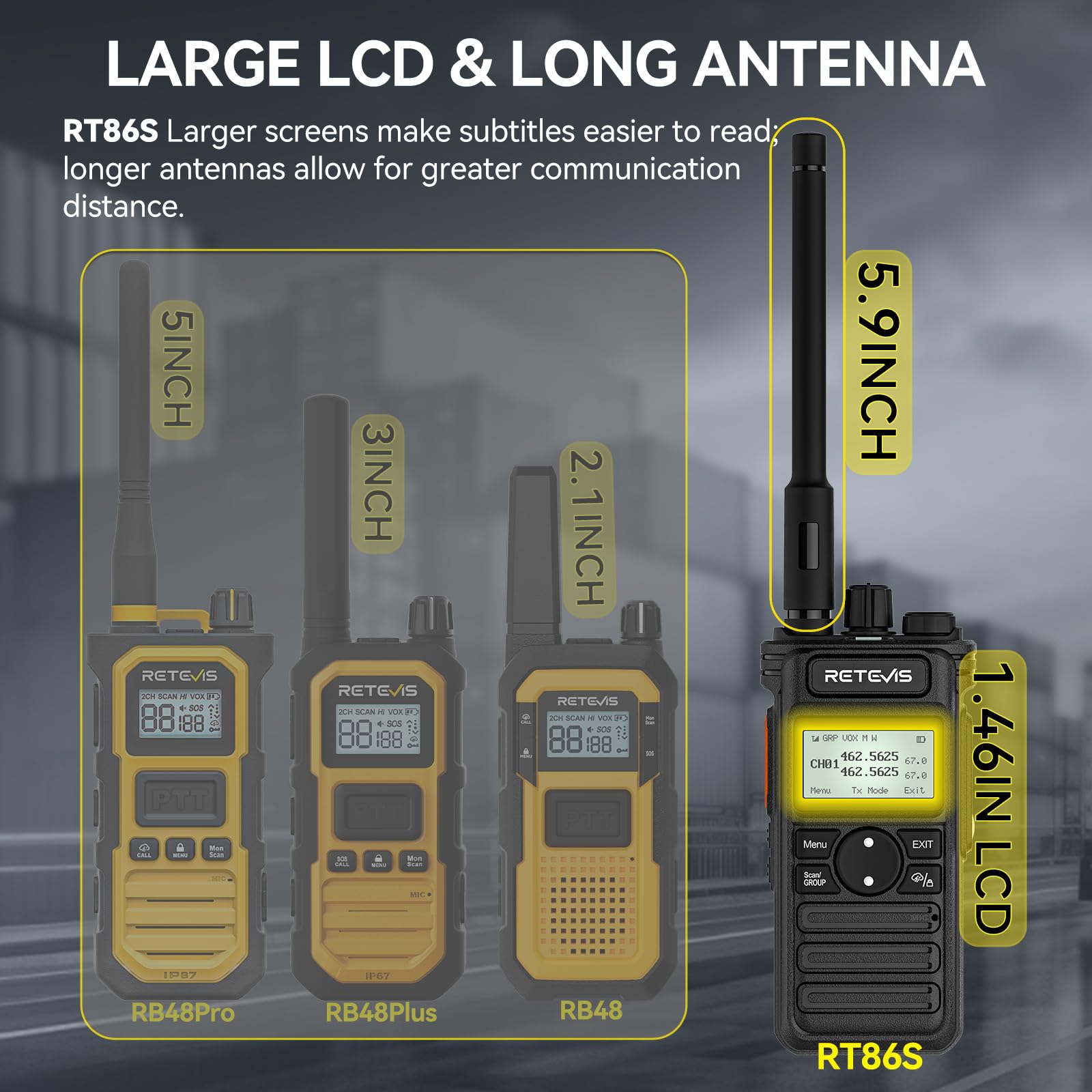 Retevis RT86S GMRS W T with Shoulder Mic, Long Range 2 Way Radio