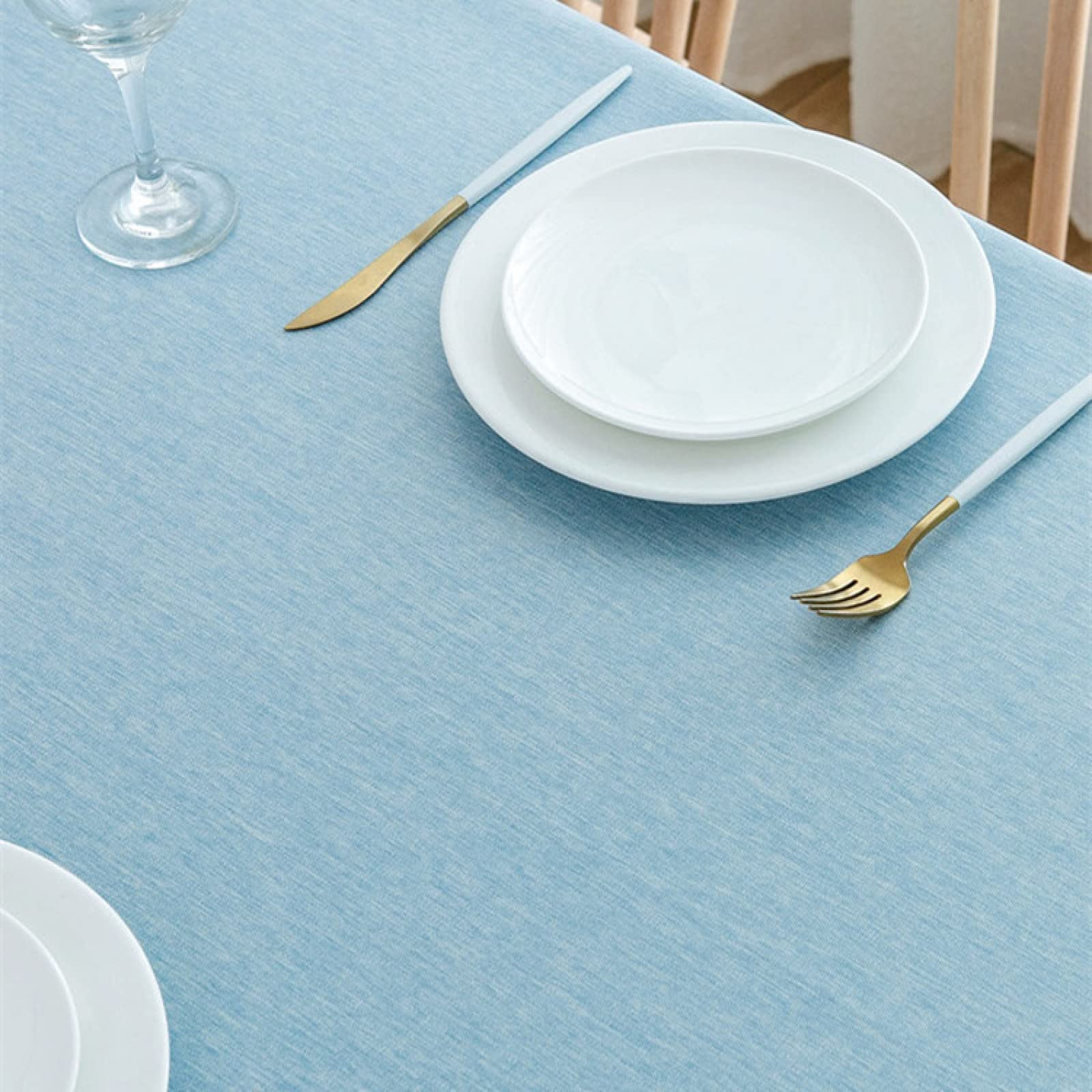 Obrus ​​Prostokątny Obrus Plamoodporny Wodoodporny Zmywalny Obrus Lniany Obrus Zmywalny Obrus Na Stół Do Jadalni Obrusy Imprezowe Obrus/Light Blue/100X160Cm