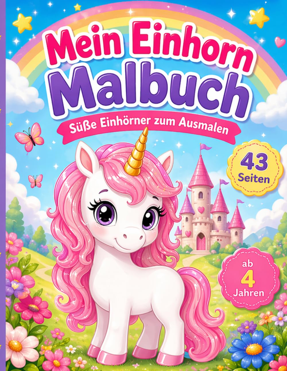 Mein Einhorn Malbuch: Süße Einhörner zum Ausmalen