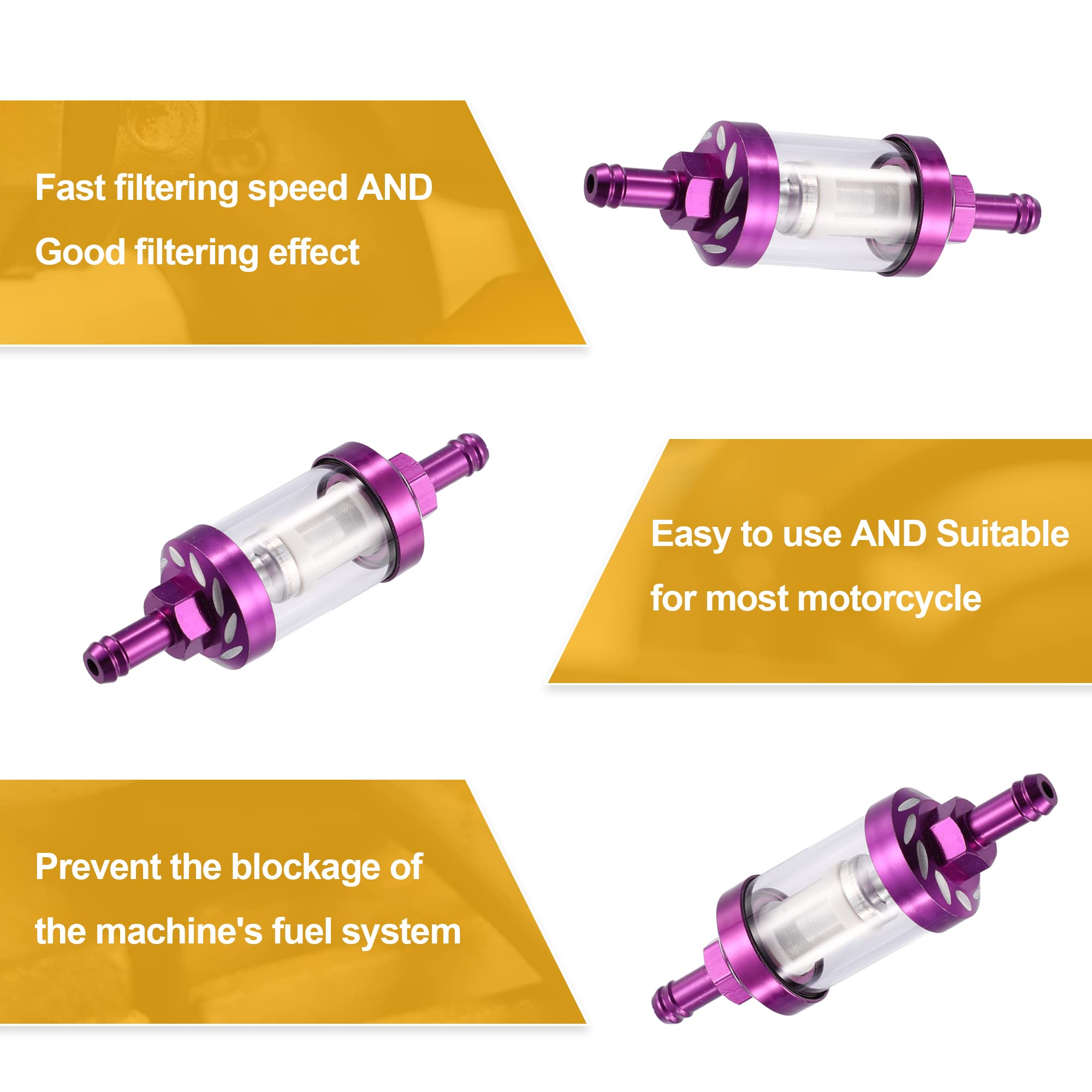 T O　1105040 Amazon.com: X AUTOHAUX Purple Universal Fuel Filters Engine Inline