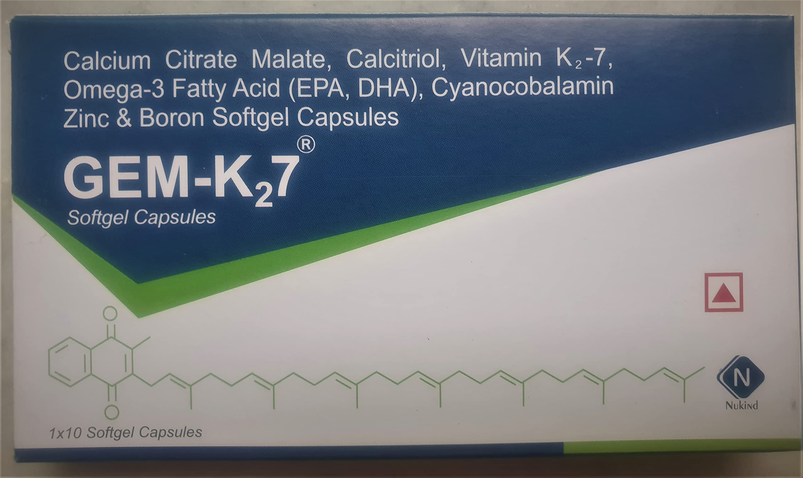 Gem-K27 Softgel Capsules with Calcium Citrate,Vitamin K2-7,Omega-3,Zinc & Boron(Pack of 30 Capsules) (B09SND977W) Amazon Price History, Amazon Price Tracker