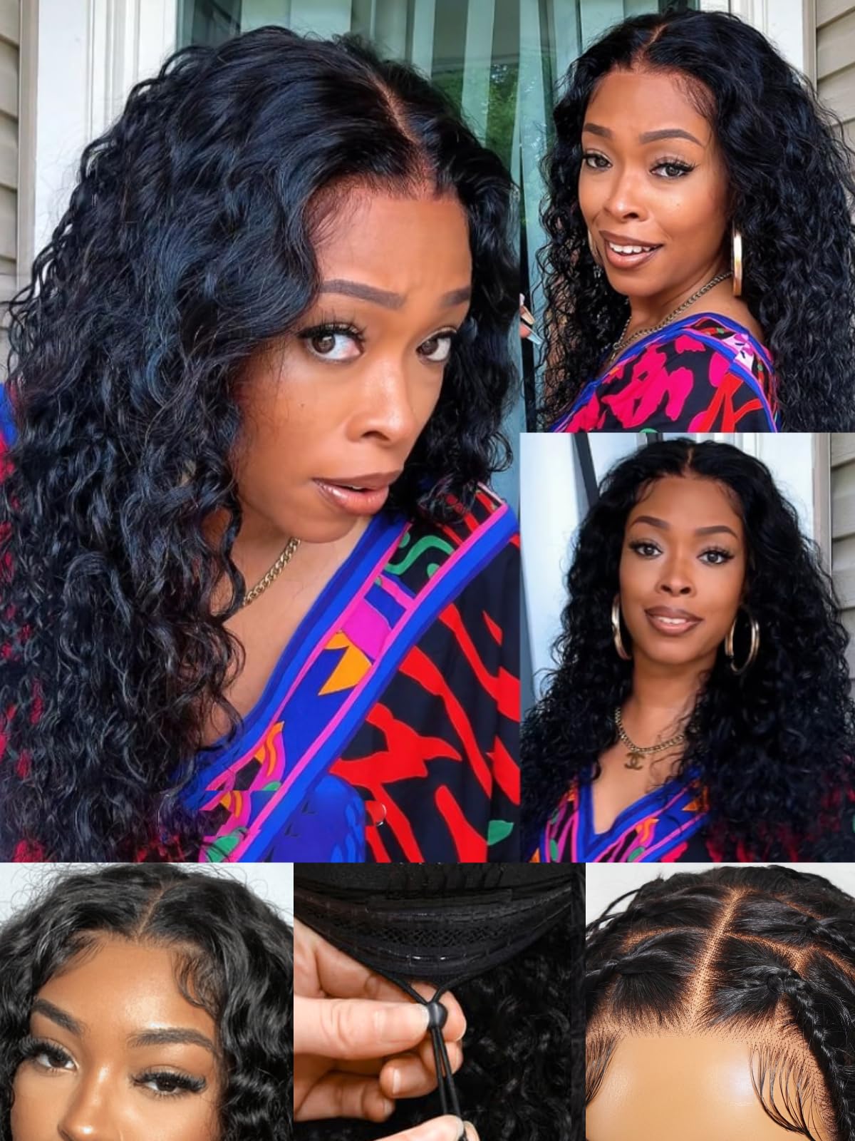 Water Wave 13x4 Lace Front Human Hair Wig Glueless Drawstring Pre Plucked Amazon.com : UNICE Bye Bye Knots Wig Water Wave 13X4 Lace  main image 2