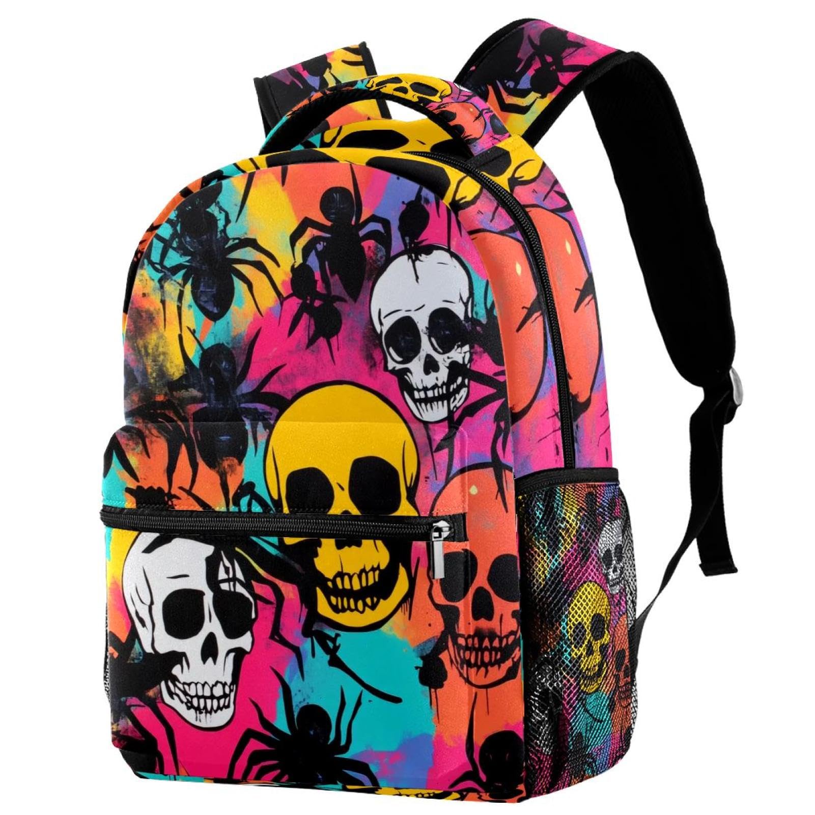 Sac à dos multicolore imprimé graffitis avec grand compartiment