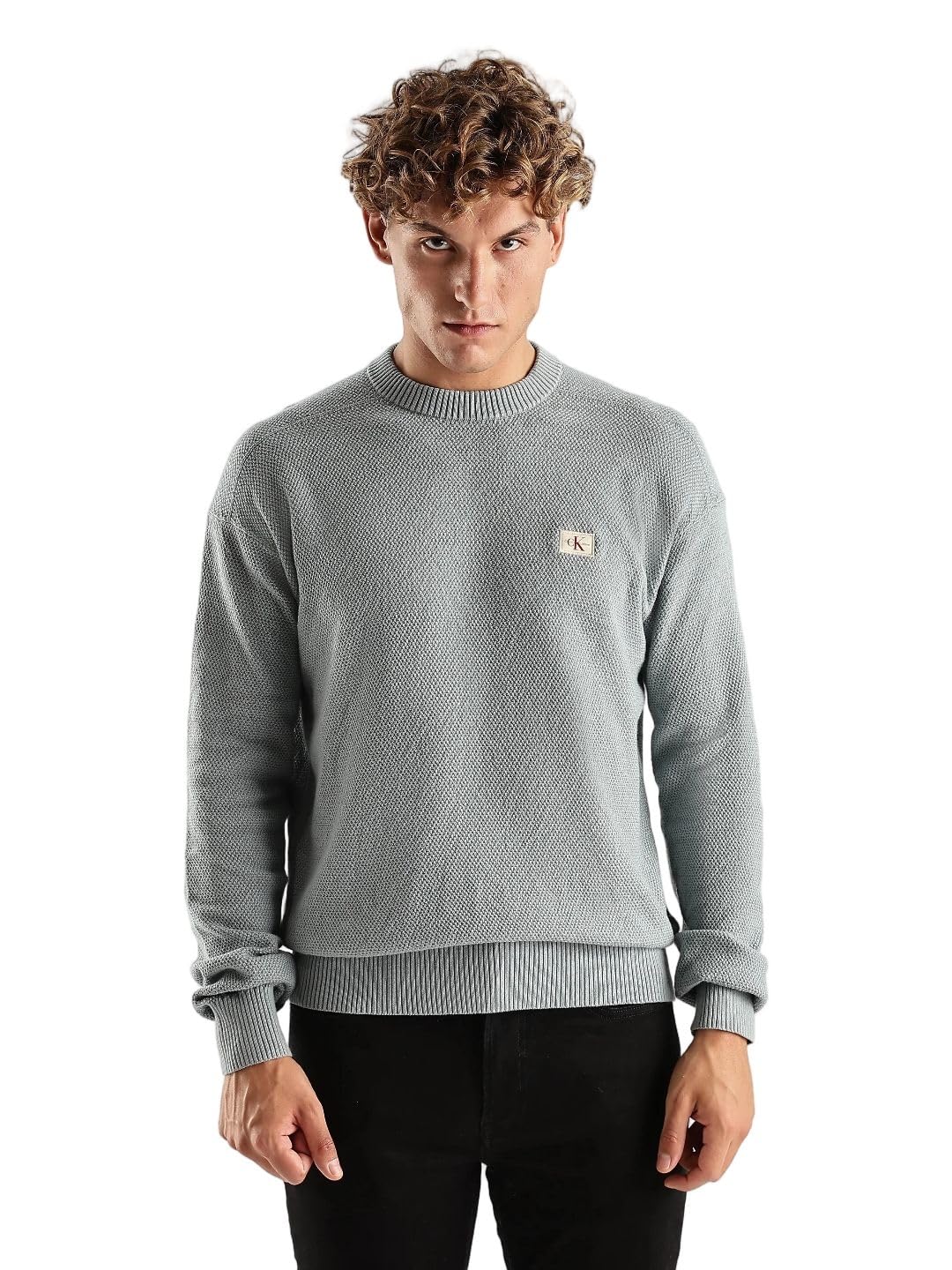 calvin klein jeans Solid Regular Fit Cotton Sweater-picture-27