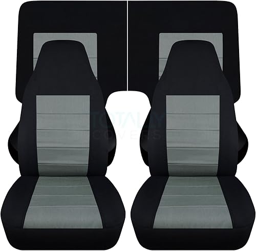 Miniatura 34 de Totally Covers Compatible con cubiertas de asiento para Chevy Camaro 1982-1992: Negro - Juego completo (23 colores) Cupé/Convertible Banco Negro