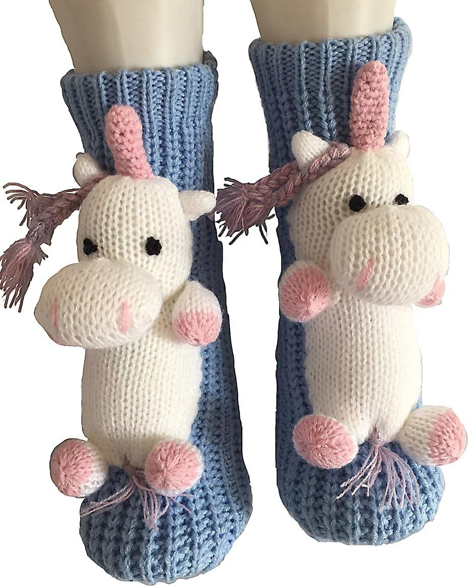 Ulalaza Non-slip Household Floor Socks Knit Sweater Casual Socks Slippers Socks for Women