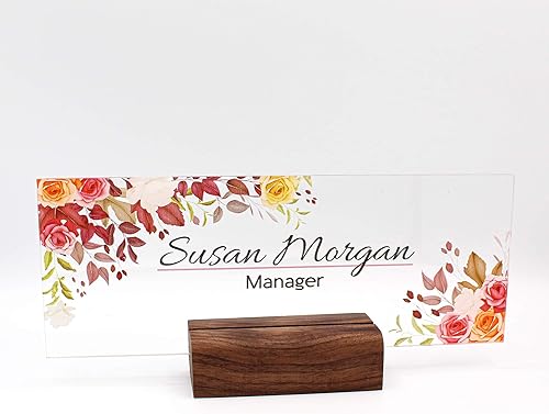 Miniatura 3 de Placa de nombre de escritorio, letrero de nombre personalizado, nombre de escritorio de madera personalizado, nombre de escritorio de nogal