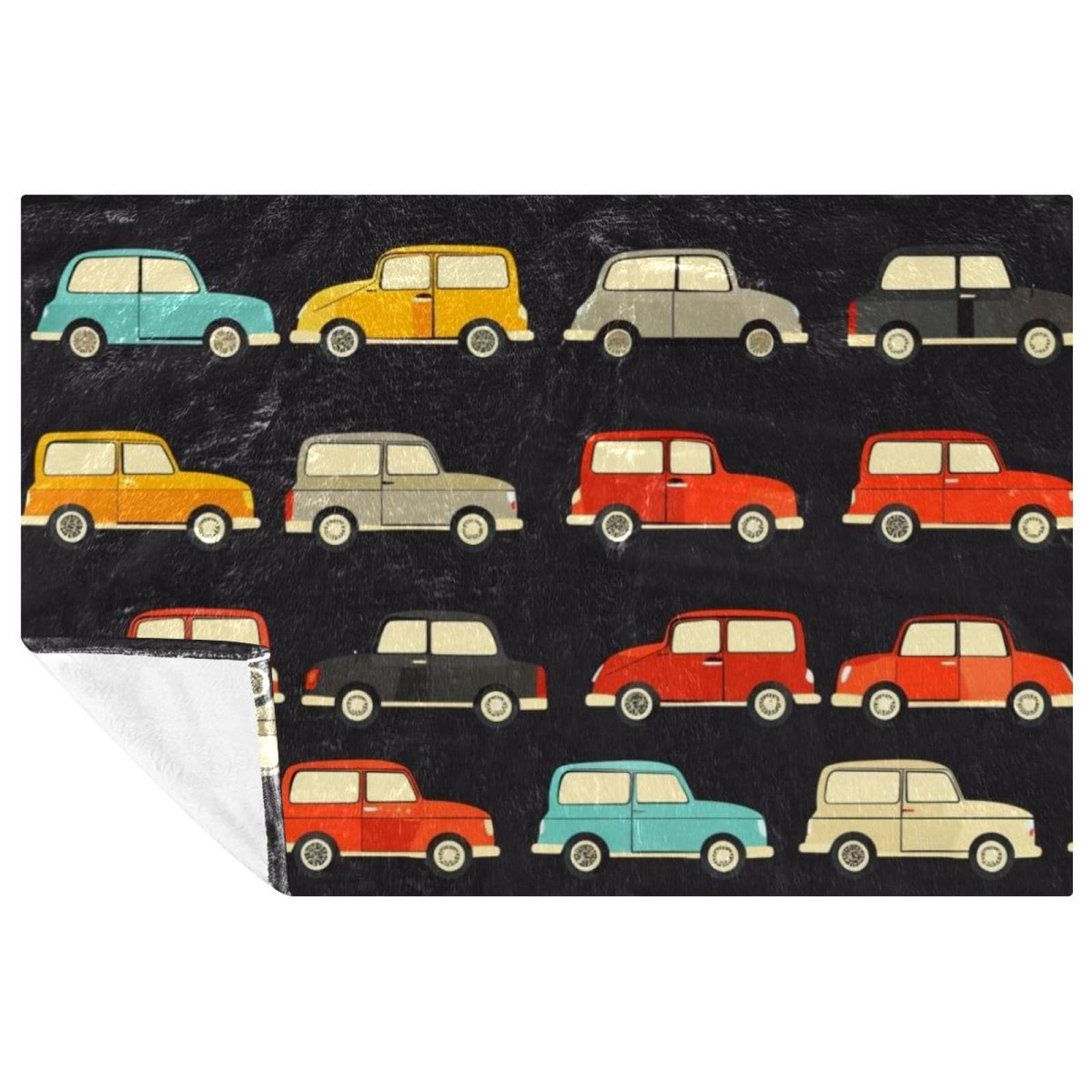 Couverture à motifs de voitures privées : textile de lit doux, chaud et durable