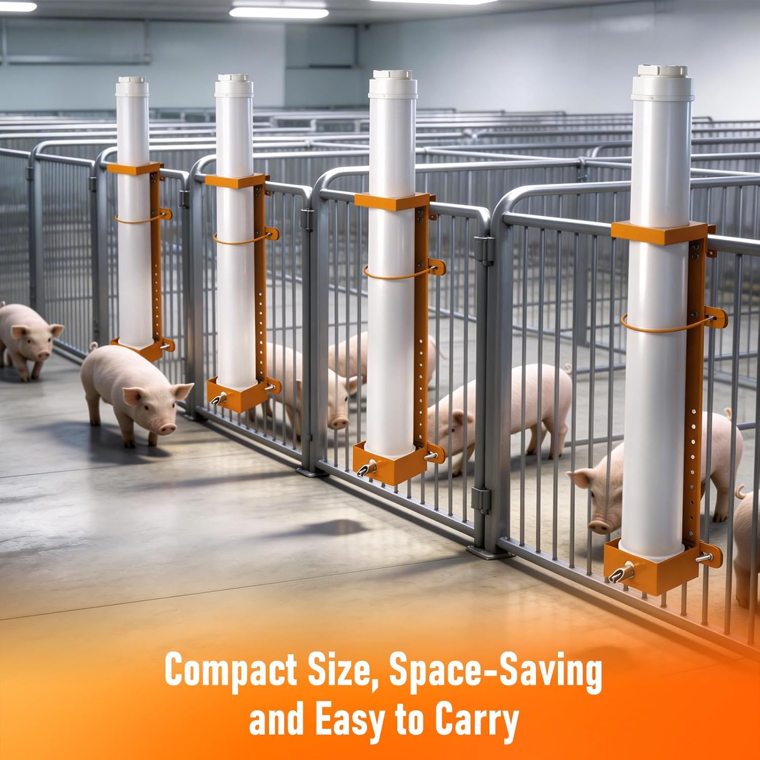 Automatic Pig Waterer with Steel Nipples Hanging Vertical Pipe Hog Waterer Adjustable Height