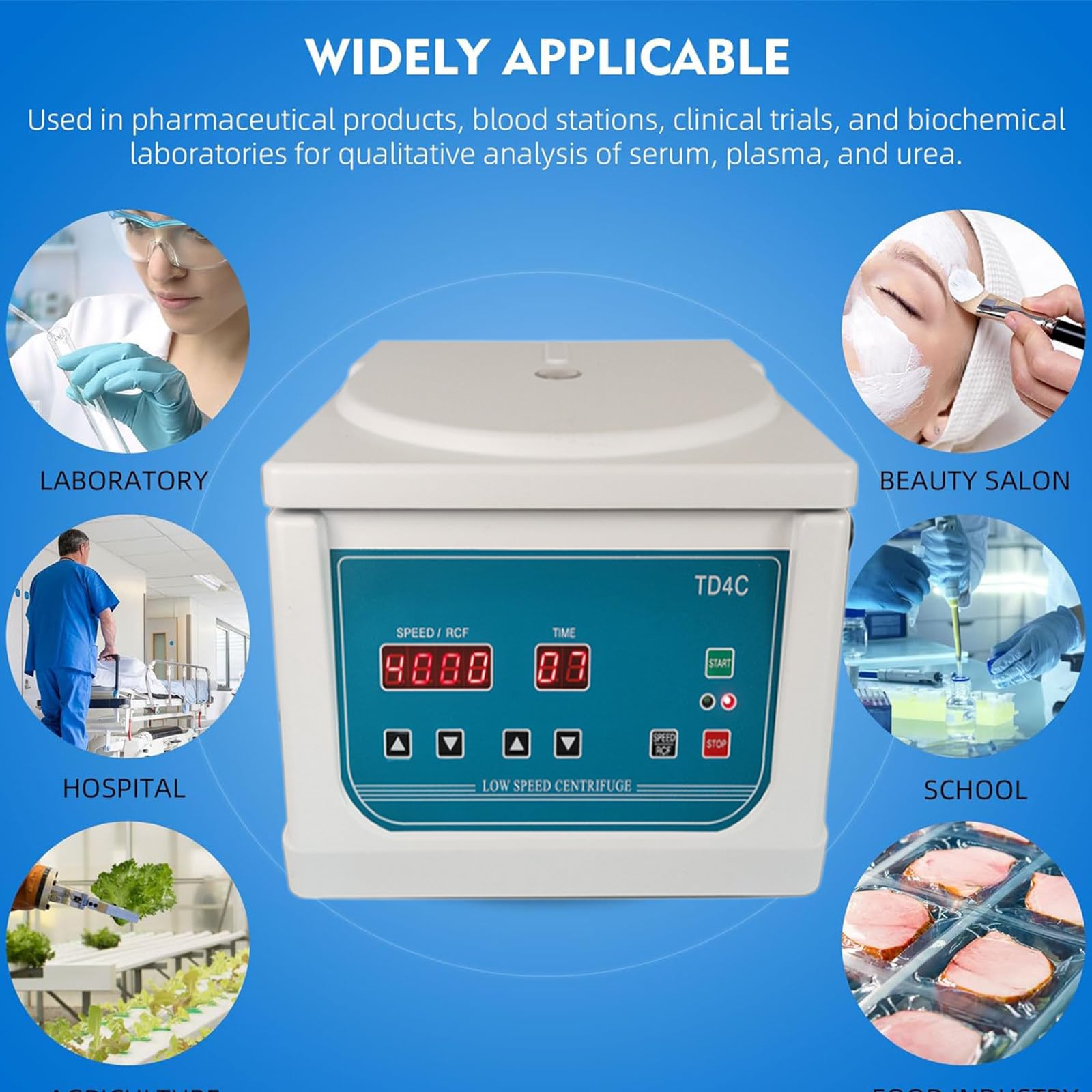 Mini centrífuga científica 4000 RPM, centrífuga de Belleza/Laboratorio, centrífuga de Mesa Digital, centrífuga de Mesa de Laboratorio para práctica médica Sangre/suero/Plasma/Grasa