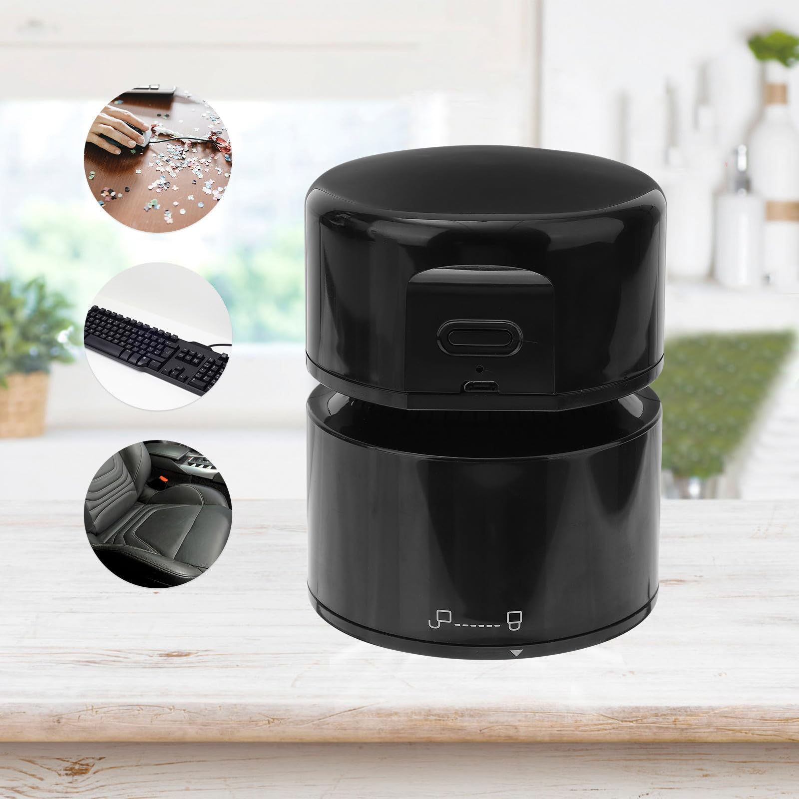 DOITOOL Mini Aspirapolvere da Tavolo USB Nero per Ufficio e Casa