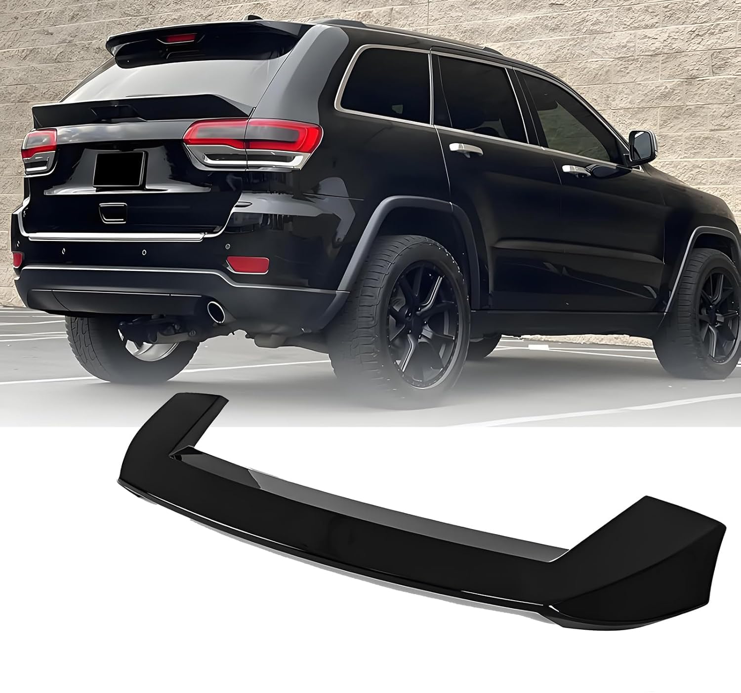 Rear Spoiler Roof Wing for 2014-2021 Jeep Grand Cherokee Trunk Spoiler Wing, ABS Gloss Black