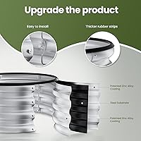 Vista 4 de ZXZYHFTY Kit de cama de jardín elevada galvanizada redonda, caja de maceta elevada negra para jardín, macetas elevadas redondas de metal grandes