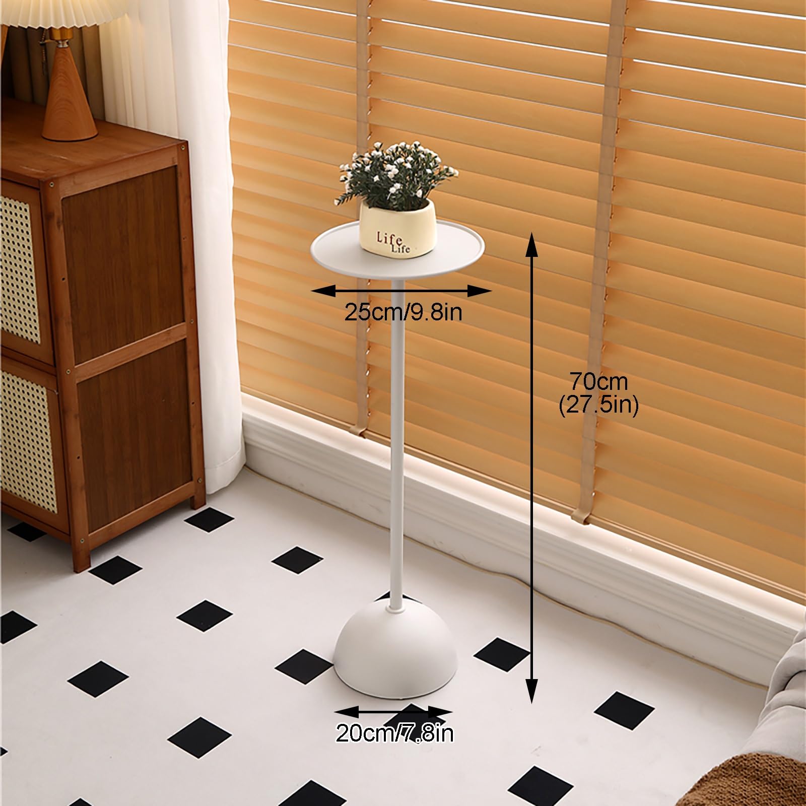 Portavasi Moderno, Mensola Angolare per Piante, Portavasi In Ferro per Angoli Di Stanze, Balconi, Giardini, Terrazze E Così Via(White,25*20*70cm)