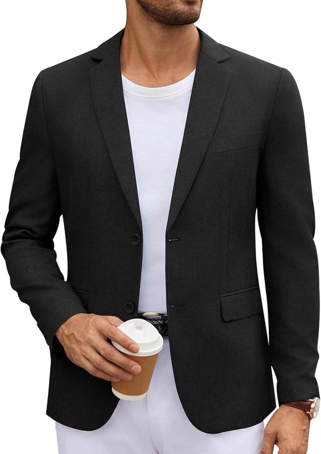 COOFANDY Men’s Casual Blazer Lightweight Unlined Sport Coat Regular Fit Two Button Suit Jacket