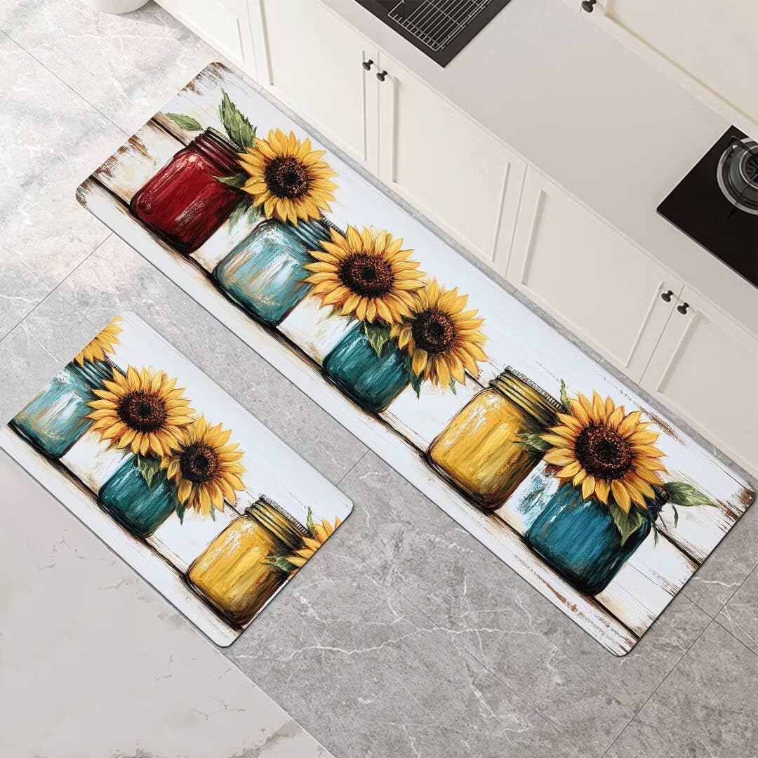 Tapis de cuisine devant évier séchage rapide lot de 2 tapis antidérapants 100x160cm 100x300cm