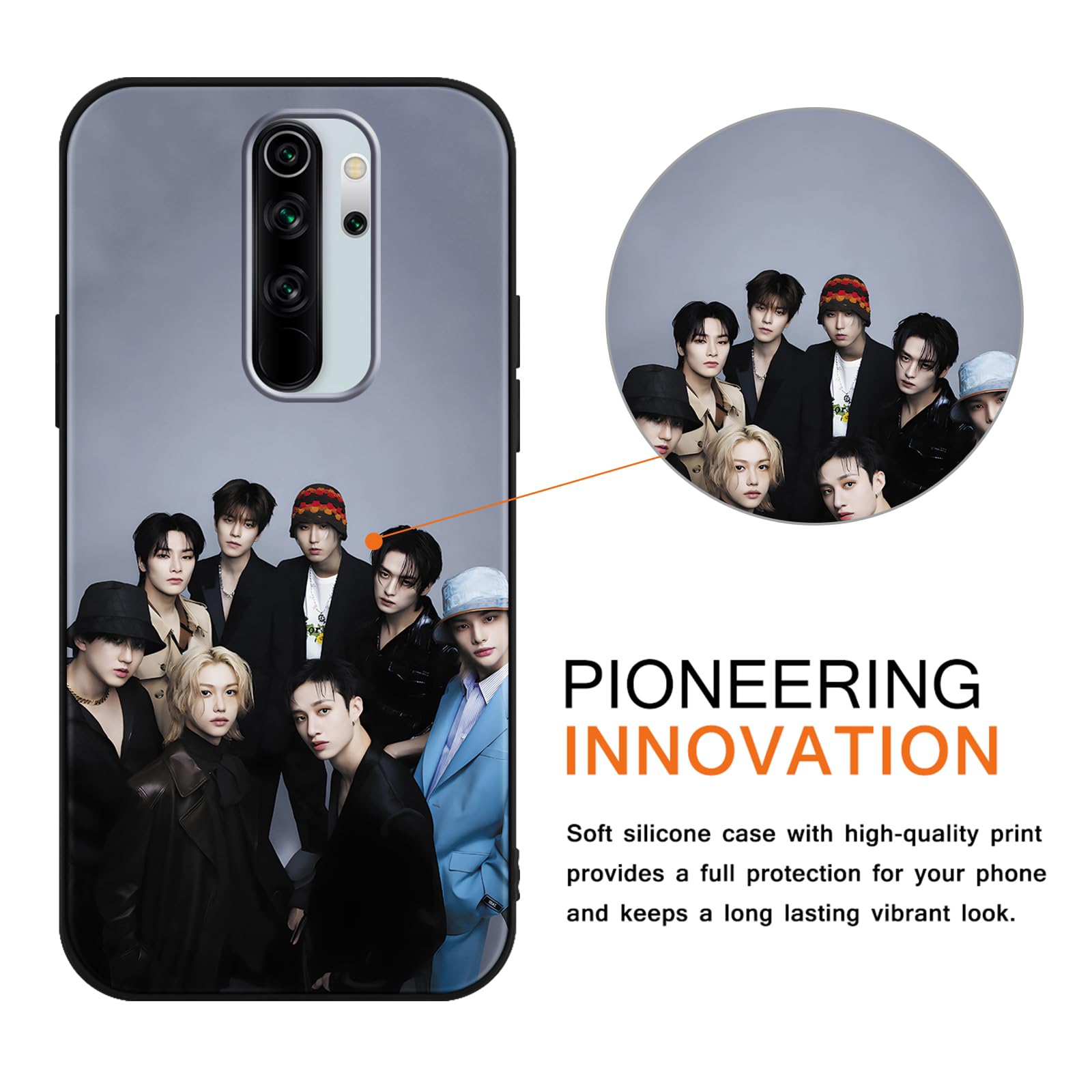 2 Pezzi Nero Cover per Samsung Galaxy A16 5G 6,7,Custodia con Kpop Stray Kids Skzoo Aesthetic Design per Donne Skz Fans,Morbido TPU Cartoon Silicone