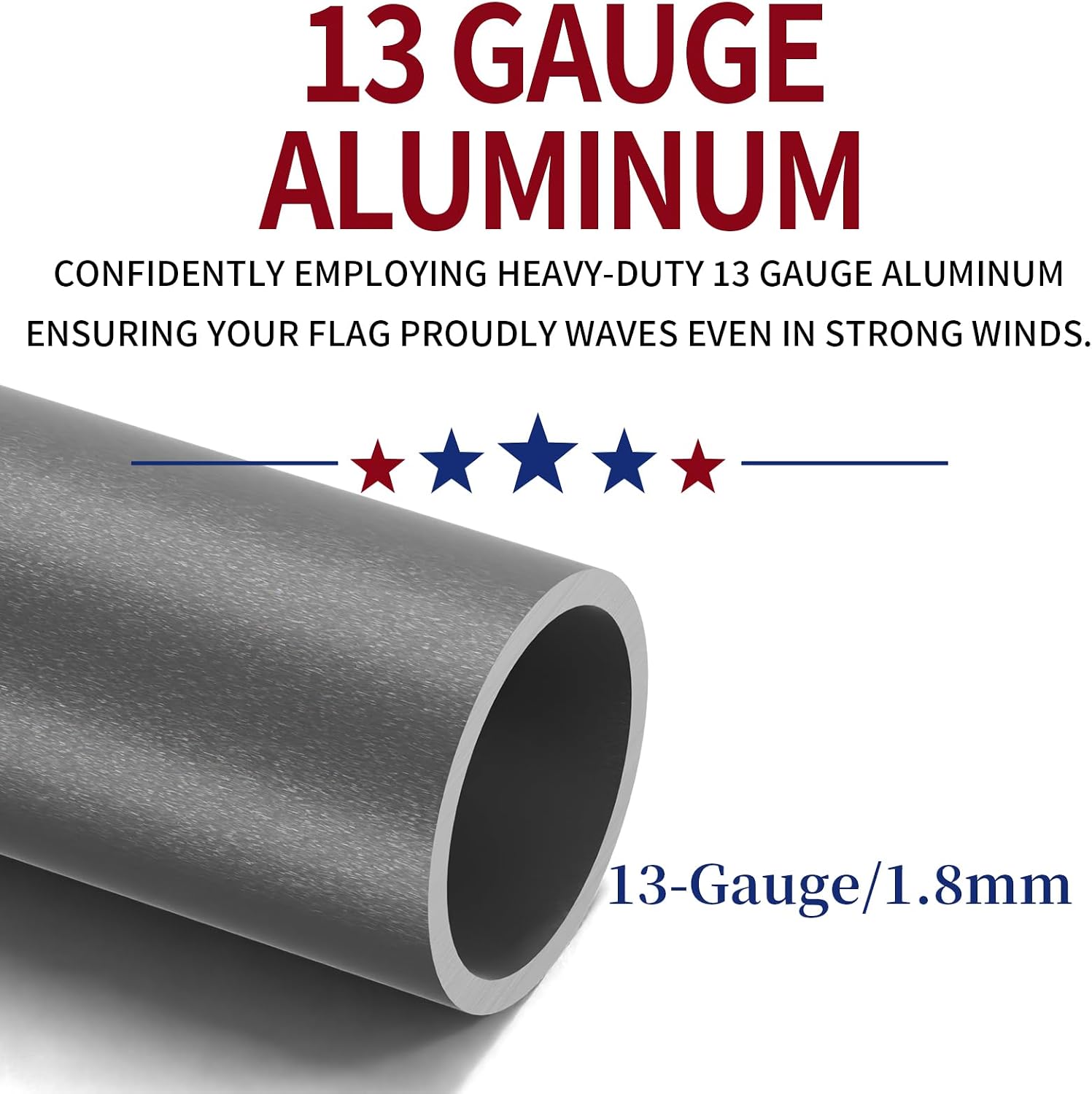 25FT Heavy Duty Flag Pole Kit, Real 13 Gauge Aluminum, 2.4" Large Bottom Tube, True Glory Edition,In Ground Flagpole for Outside House,Residential & Commercial-90MPH Wind Tested