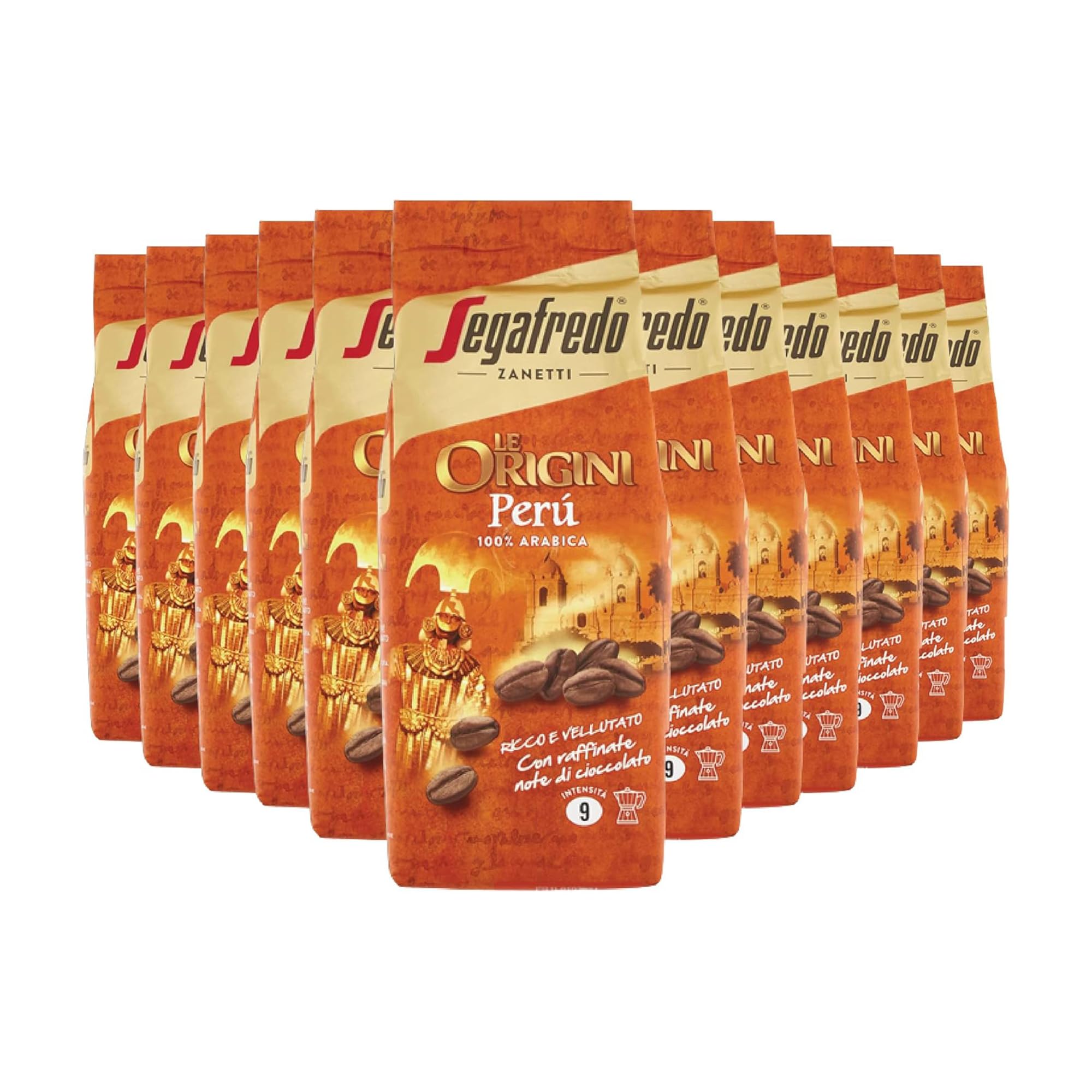 Segafredo Zanetti - Ground Coffee Espresso Moka - Le Origini Perù Line - 12 Packs of 250 g