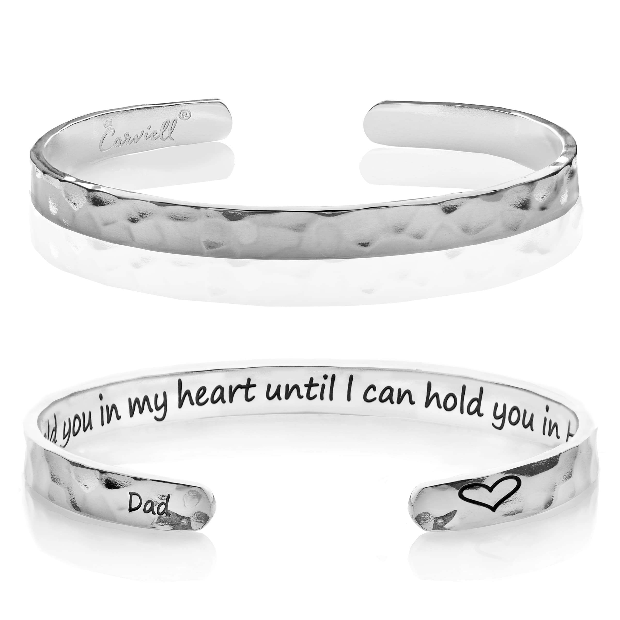 Carviell Engraved Cuff Bracelets for Women – Inspirational, Friendship, Love, Mom, Daughter, Sister, Christian, Graduation, Memorial & Wedding Gifts –