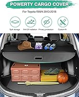 Vista 2 de Powerty Cubierta de Carga para Toyota RAV4 2013-2018, Cubierta Retráctil de Maletero, Cubierta de Privacidad, Repuesto para Accesorios Toyota RAV4