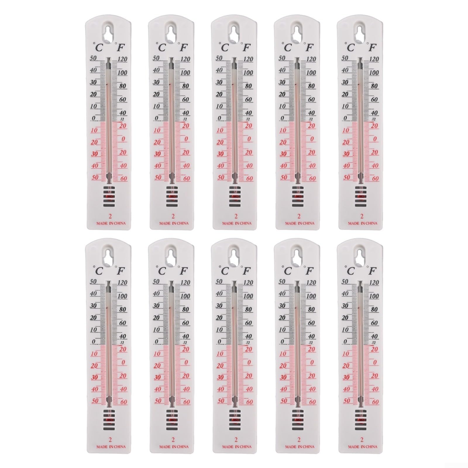Sandyseptember Wall Thermometer Indoor Room Thermometer Outdoor Thermometer Room Temperature Thermometer Monitor For Home Office Garden & Greenhouse Wall Mounted(10PCS)