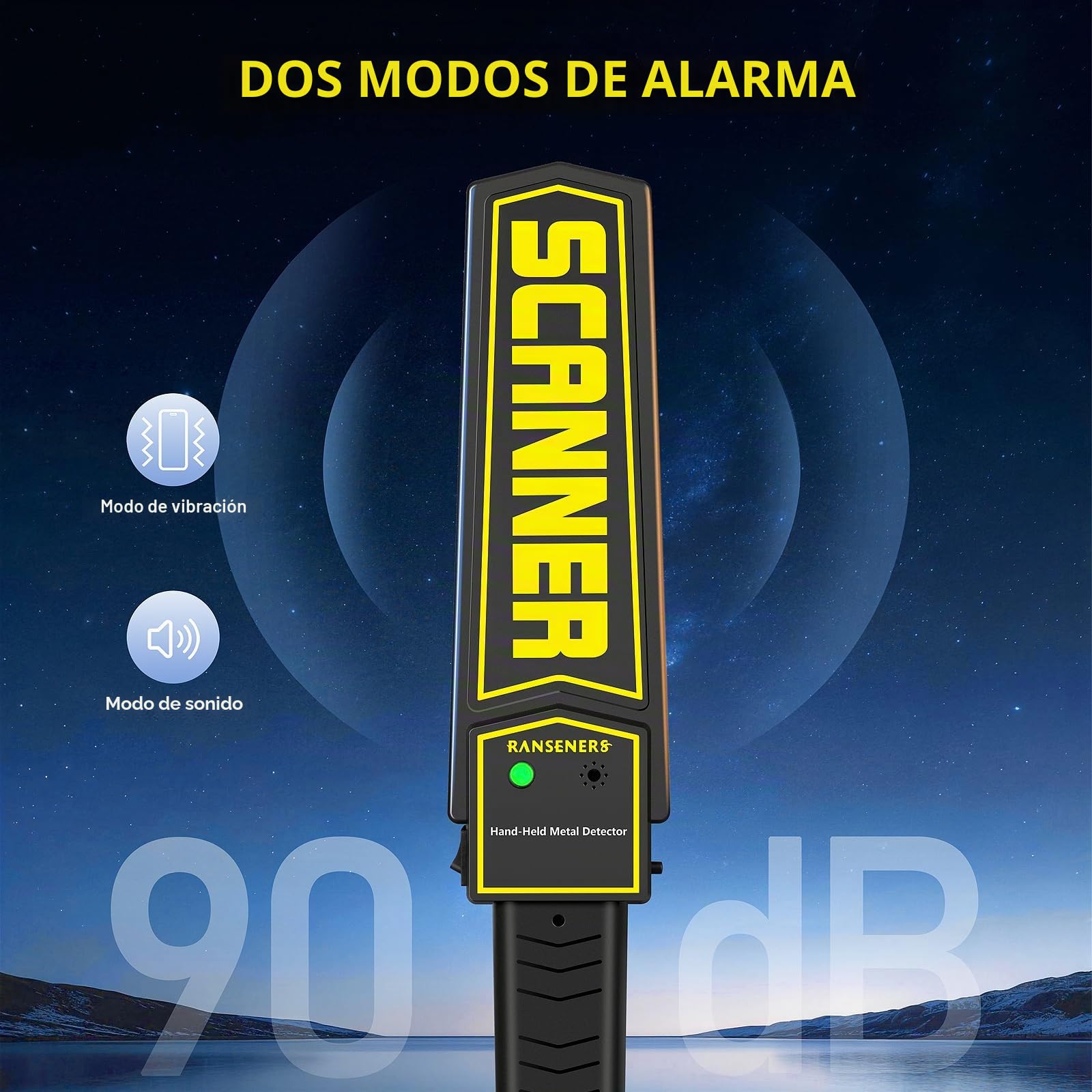 Hand Held Metal Detector Wand Security Scanner,High-Sensitivity Security Wand Metal Detector,Portable Adjustable Sound & Vibration Alerts, Detects Weapons Knives Screw (High Sensitivity, Black)