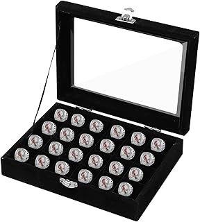 Premium 24-Slot Flannel Championship Ring Display Case & Holder