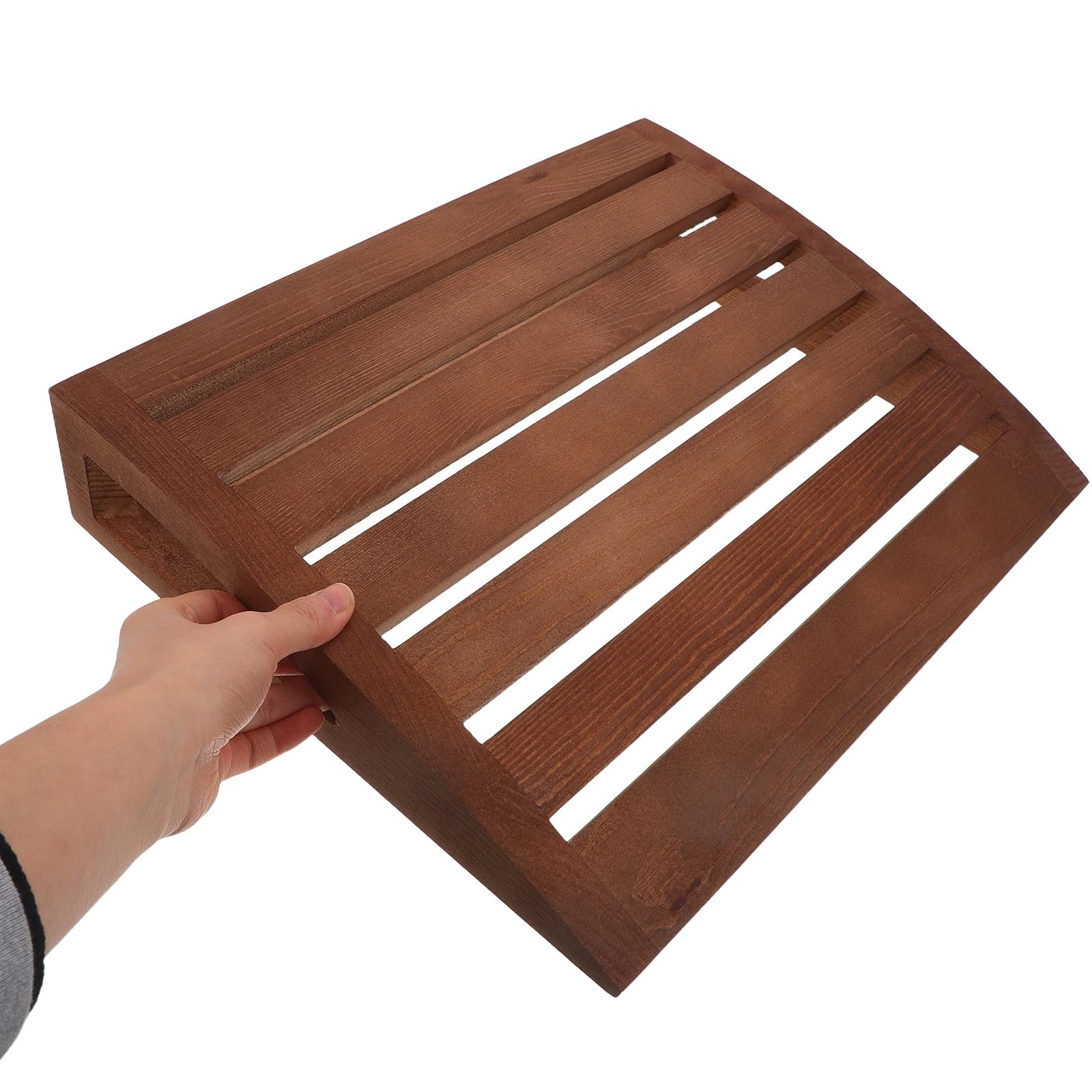 Lurrose Oreiller Cervical pour Sauna en Bois Poli Fait Main, Appui-tête Ergonomique 38 X 30 X 7 Cm, Accessoire Respirant et Hypoallergénique pour Spa, Hammam, Détente et Repos Prolongé