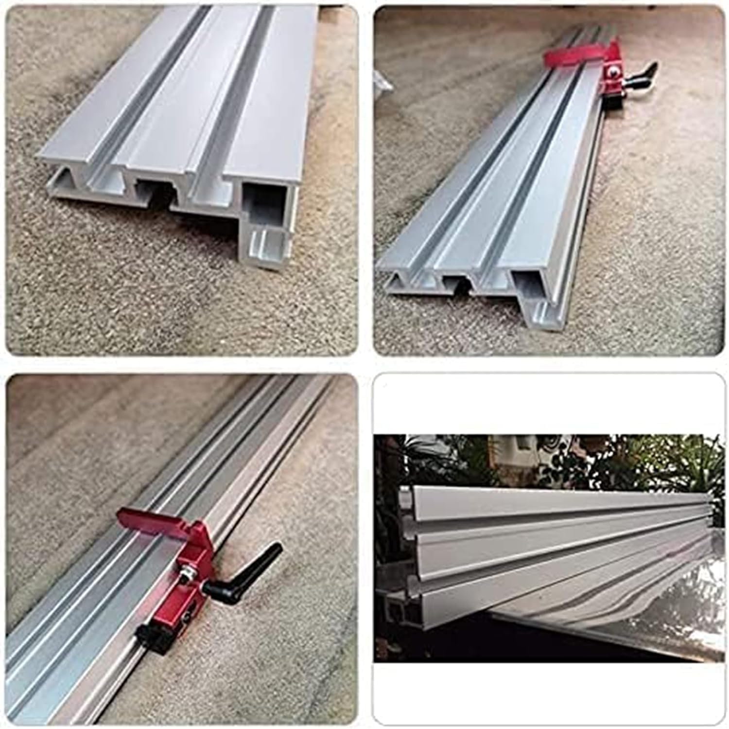 Rieles de aluminio para carpintería con ranura en T para sierra de mesa, mejora la precisión y la estabilidad en proyectos de madera