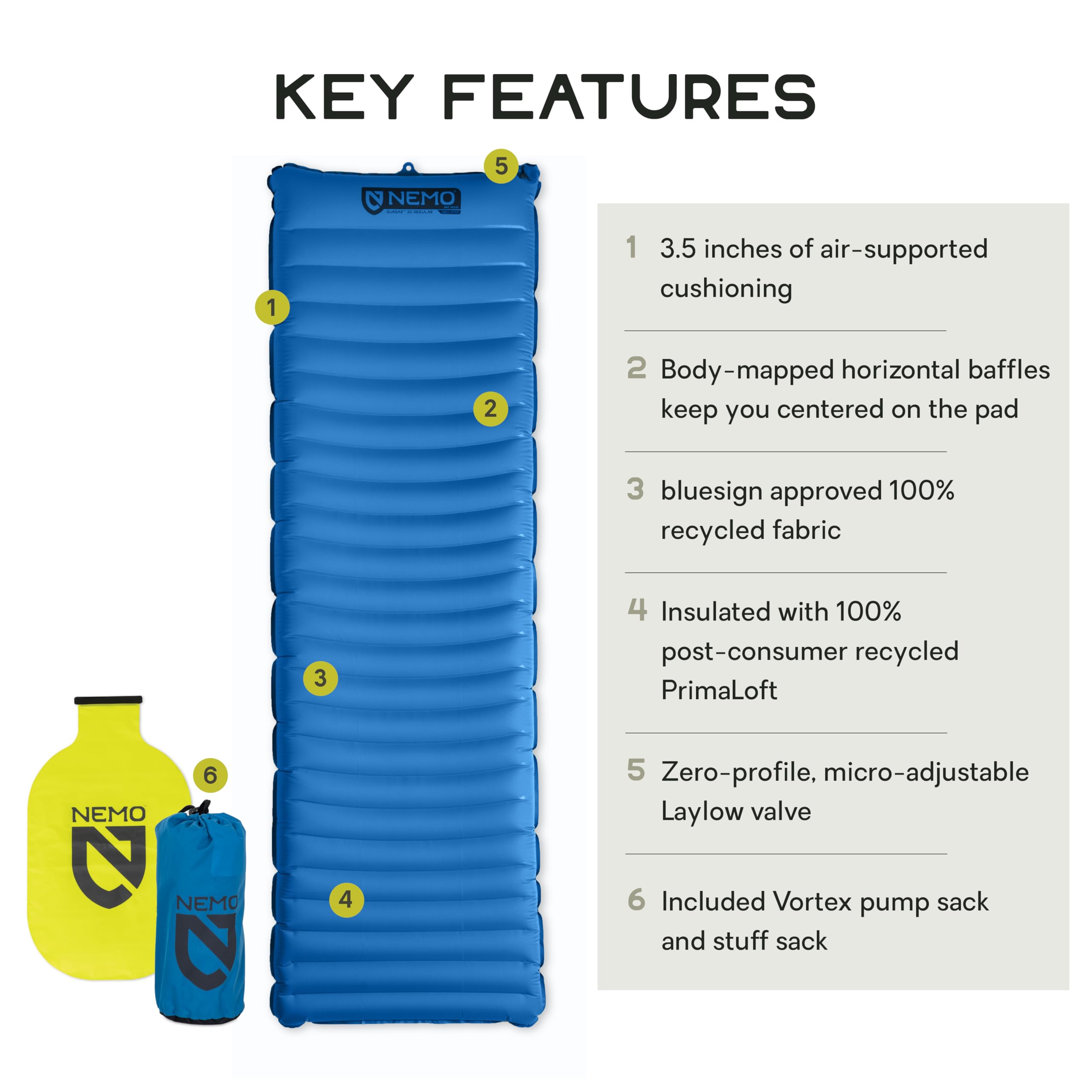 ニーモ　NEMO QUASAR 3D レギュラーワイド　スリーピングエアマット Quasar™ 3D Insulated – NEMO Equipment Japan
