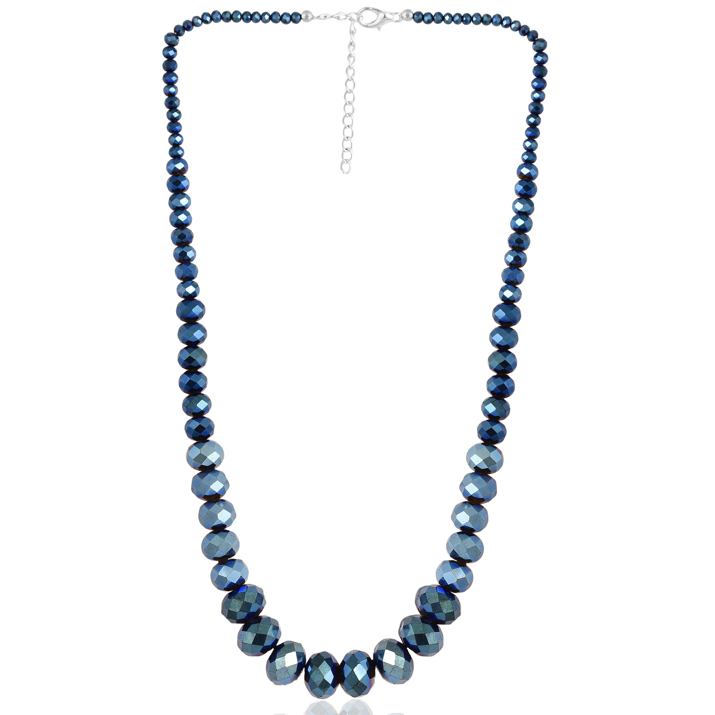 Pearlz Gallery Glass Beads necklace for women and girls (Blue) (B0DFH5NVP3) Amazon Price History, Amazon Price Tracker