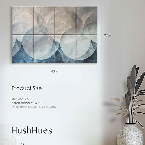 Miniatura 2 de Paquete de 8 paneles acústicos artísticos de 48 x 32 pulgadas, paneles de pared insonorizados, absorbentes de sonido, para estudios, oficinas,