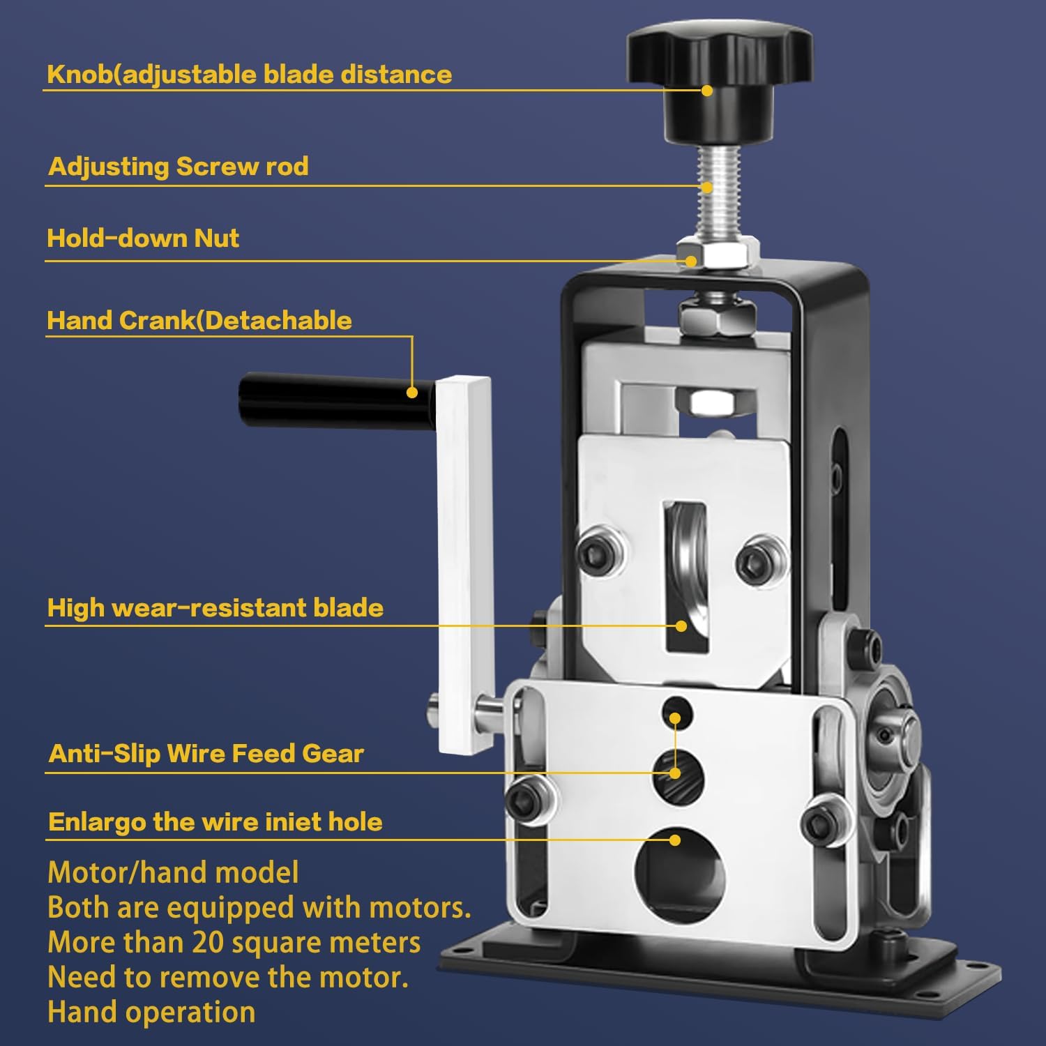 Manual Wire Stripping Machine Gauge Wire 0.06-1 inches,Scrapping Copper Wire Peeler Machine,Drill Powered Hand Crank Wire Stripper Tool for Scrap Copper Recycling