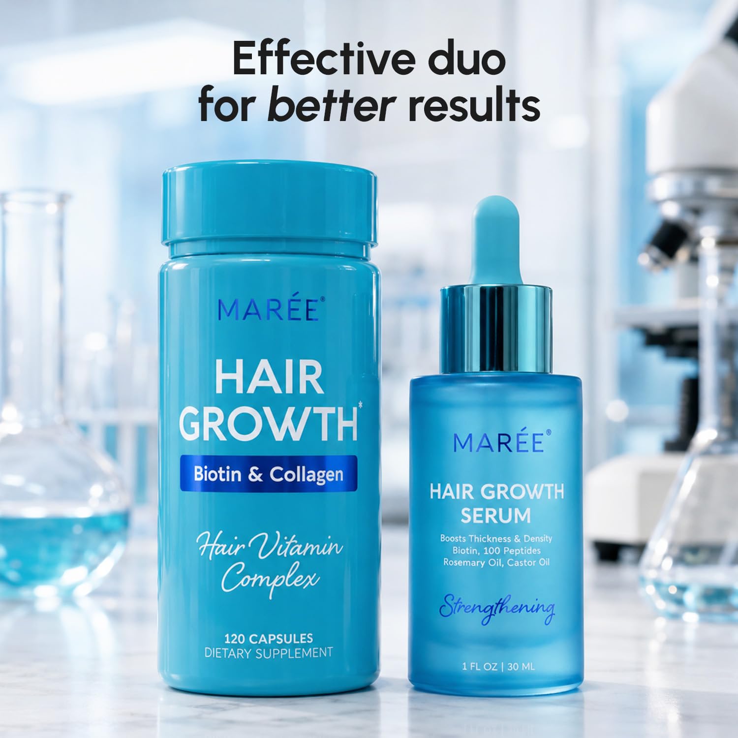 MAREE Hair Growth Scalp Serum with Caffeine, Peptides, Rosemary & Castor Oil