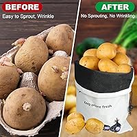 Vista 4 de Bolsas de almacenamiento de verduras sin brotes de papa y cebolla - Blanco