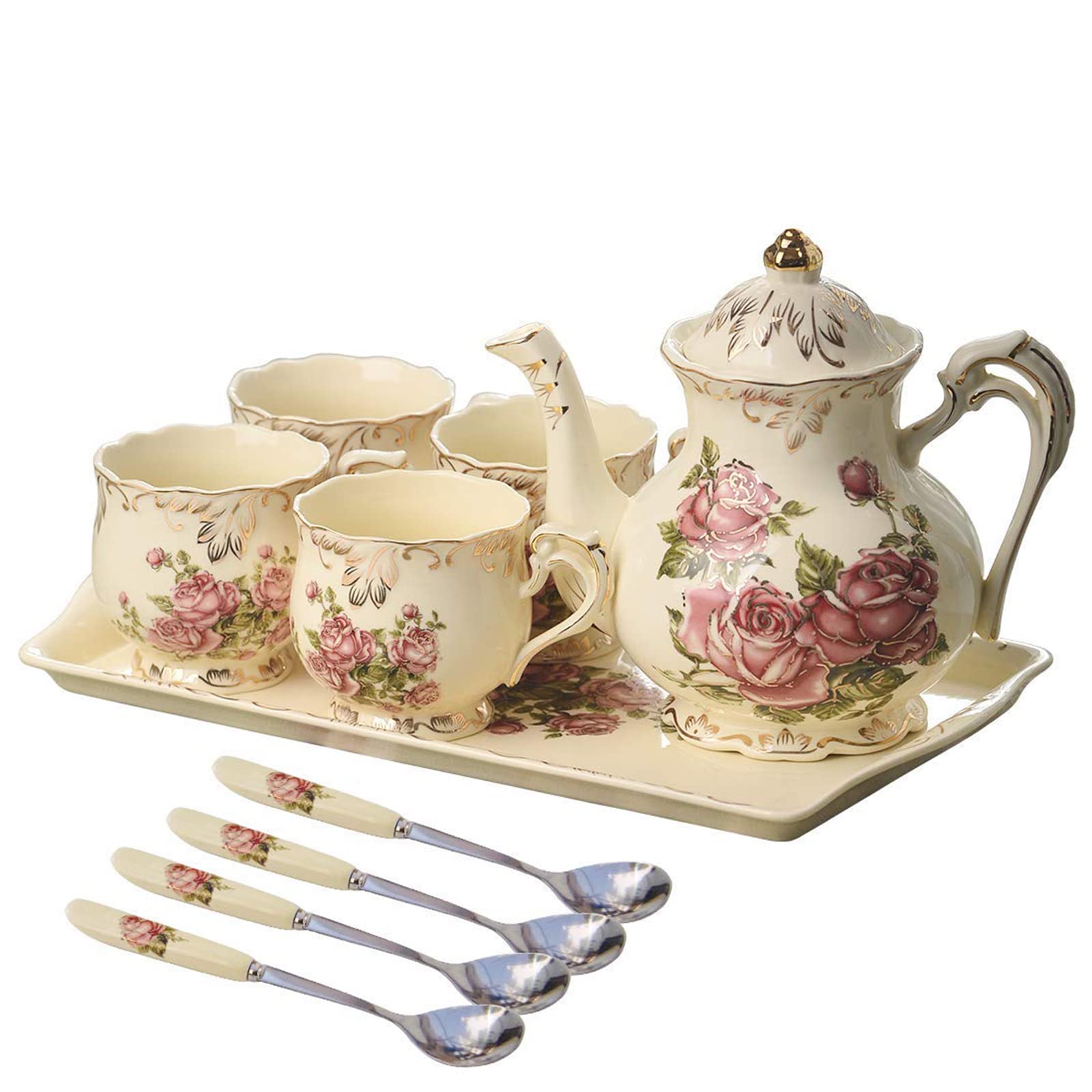 RRMMAN Floral Teapot, Water Kettle With Saucer, Floral Tea Pot - View #6