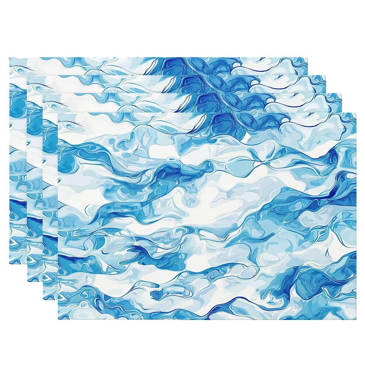 Sets de table pour fête à la ferme decor lot de 4 bleu lavable 48x35cm
