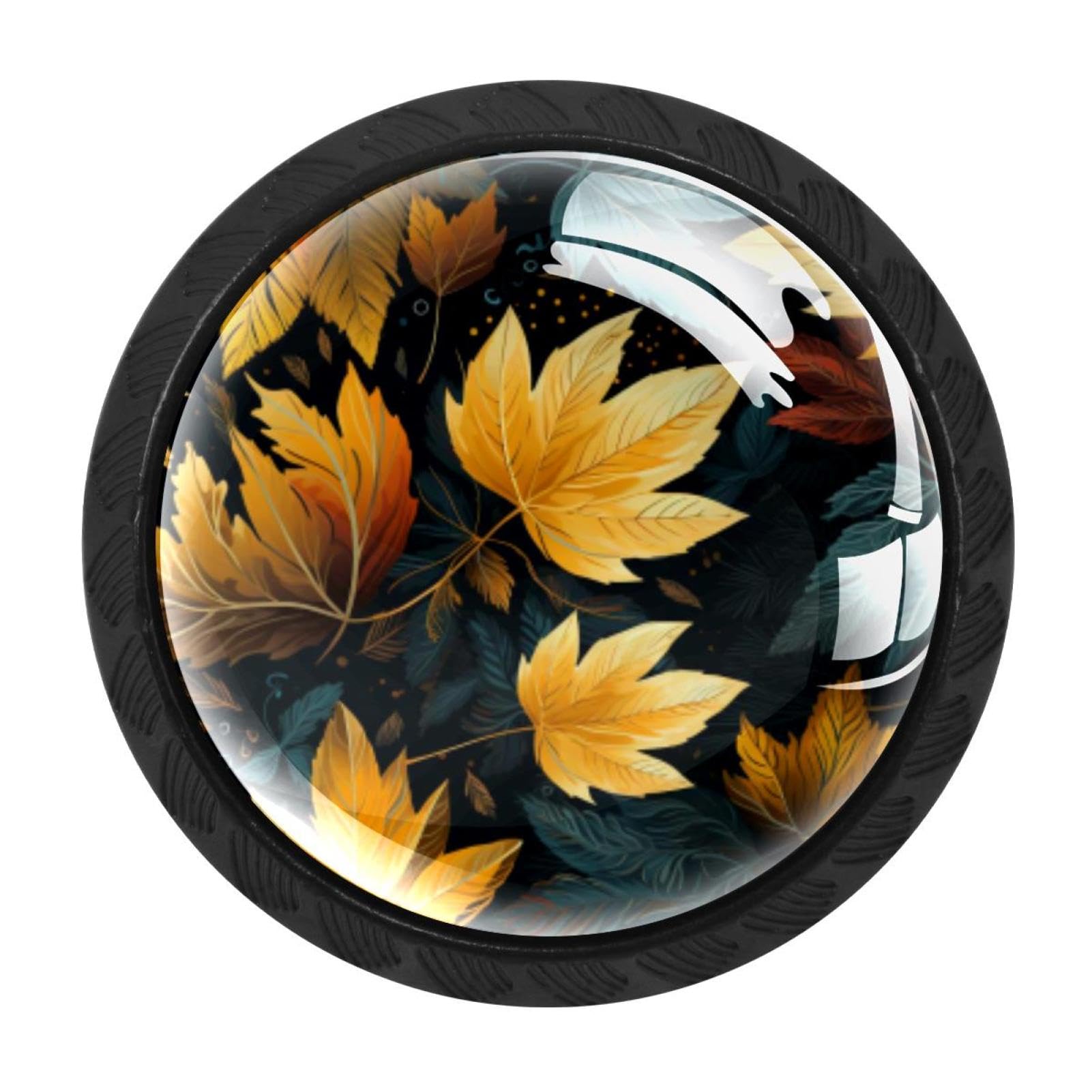 CHENZZZZ 4 Pack Cabinet Handles Black Thanksgiving Leaves Cabinet Knobs Draw