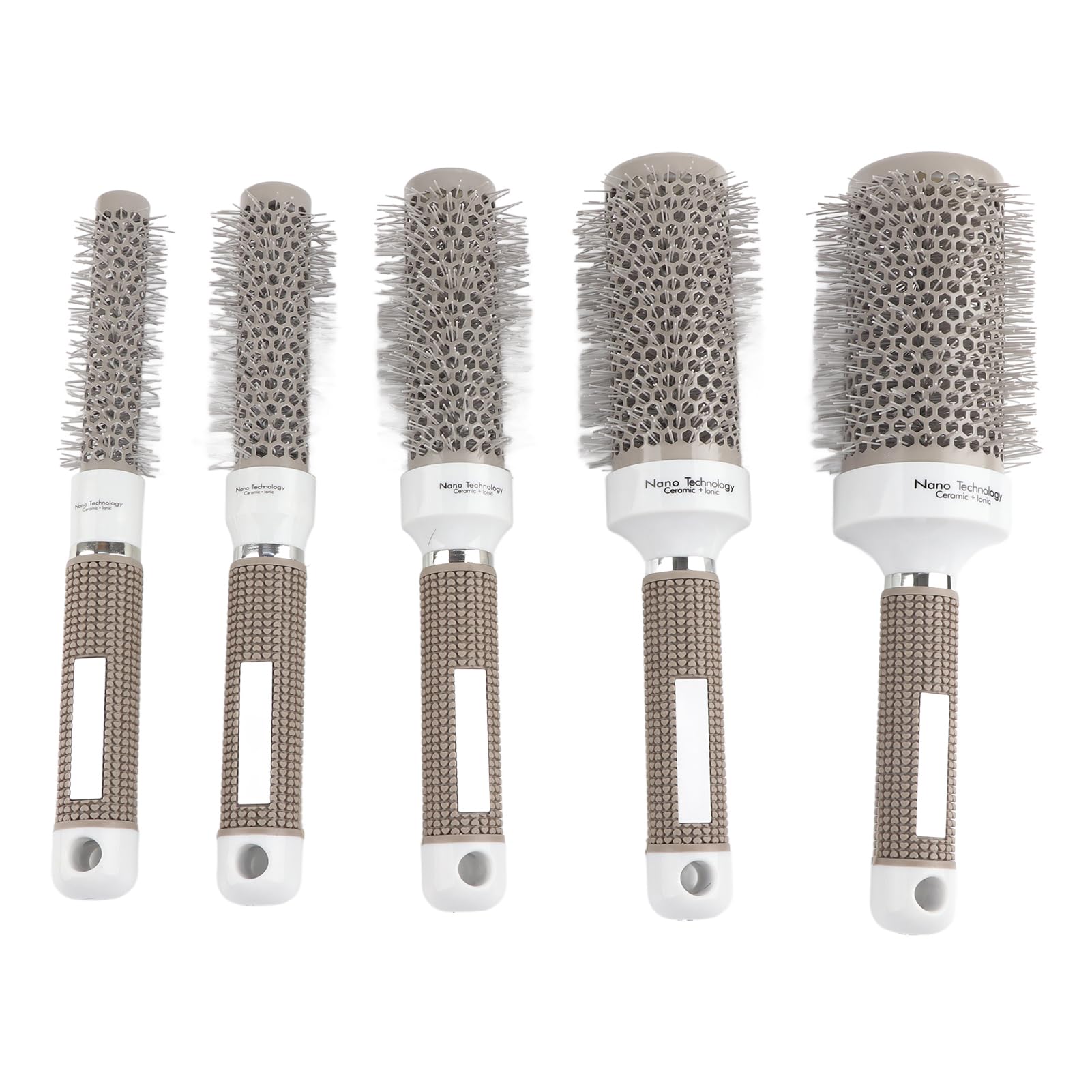 Sonew Juego de Cepillos Redondos de 5 Uds, Peine de Cepillo de Pelo de Conducción de Calor, Juego de Herramientas de Peluquería, para Hombre Y Mujer, para el Diseño del Cabello del Salón del Hogar